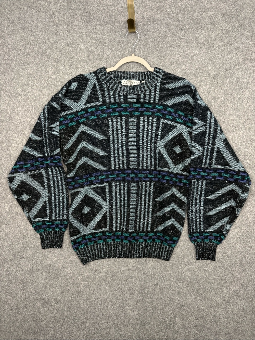 Vintage Geometric Grandpa Sweater Made in Korea